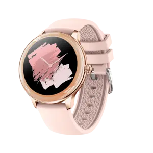 Smartwatch luxuoso v33, relógio inteligente redondo com tela touch screen, monitor cardíaco, monitoramento de atividades esportivas, ip67 para android e ios