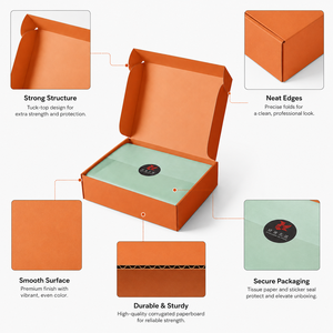 Cajas de Cartón Corrugado Personalizadas, Cajas de Envío Plegables con Papel de Seda a Juego y Pegatinas con Logotipo Personalizado para Ropa y Cosméticos - Product Image 3