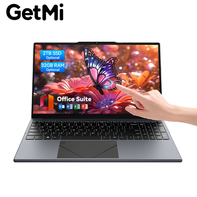 Can Be Opened to 180 Degrees Intel Celeron N5095 Touch Screen Laptop with Backlit Keyboard 15.6" IPS Display Laptop
