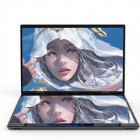 Tablette-ordinateur portable 2-en-1 N100 à double écran 14+14 pouces, ultra-mince, pour entreprise, Celeron SSD, Windows 10/11, disponible en gros