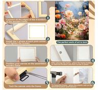 Kit de cadres en bois pour toiles DIY, 3 barres tendues personnalisées de 16x20 pouces, pour impressions, affiches, peintures à l'huile et broderies