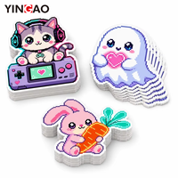 Autocollants découpés Yingao, autocollants pixel kawaii, autocollants mignons de dessins animés, robot, chat, lapin, vinyle imperméable pour ordinateur portable, téléphone, journal, papeterie