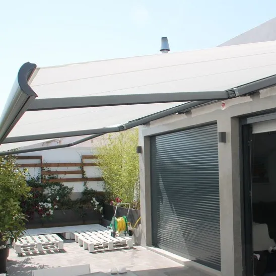 Toldo retráctil para tienda al aire libre, impermeable, montado en la pared