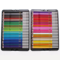 Coffret de crayons de couleur OEM d'usine 12/24/48 couleurs EN71 en bois certifié FSC pour le dessin, logo personnalisé pour fournisseur de papeterie