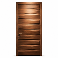 Porte intérieure en bois à grain relief 3D avec cadre assorti, porte à panneau sculpté moderne pour villa, appartement, hôtel, chambre