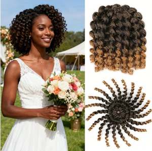 Amygir 8 pouces, tresses synthétiques bouclées, résistantes à la chaleur, super douces, légères, 20 mèches/paquet, tresses jamaïcaines rebondissantes au crochet - Product Image 5