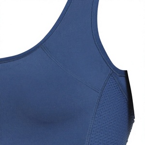Blue Seamless Sports Bra <b>Cross</b> Strap Workout Bra Lightweight Fitness Crop <b>Top</b> for Yoga Gym Training - Product Image 4