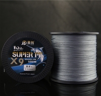 OEM de haute qualité 0.8 # -10 #   Ligne de pêche tressée super résistante en PE multibrins colorée de 300m-1000m, 12 brins