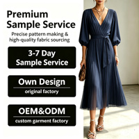 Robe pour femmes, col en V, plissée, mi-longue, élégante, décontractée, vêtements d'été, robes élégantes pour femmes