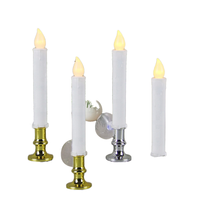 Grosir tinggi 25cm lilin asli gading berkedip LED lilin lancip murni organik lilin lebah tangan Dip lilin Votive lilin tanpa api