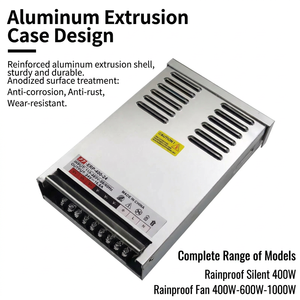 Fuente de Alimentación y Controlador LED de 1000W 24V CC con Carcasa de Aluminio Resistente a la Lluvia, Protección Contra Sobretensiones y Entrada de CA para Alumbrado Público - Product Image 2