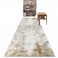 Famibay Faux Cashmere Abstract Pattern Hallway Runner Rug 80x300CM Non-Slip Washable for Entryway Bedroom Kitchen