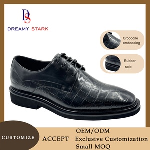 Chaussures en PU pour hommes, design unique fait main, haute qualité, style vintage, confortables, légères, à lacets, chaussures d'automne avec logo personnalisé disponible - Product Image 2