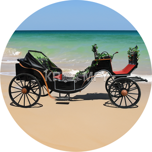 Pony Horse Carriage Hot Selling Classic Sightseeing Carriage Electric Horse Carriage 4 Wheel Marathon Horse Wagon - Product Image 5