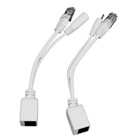 Inyector POE y Divisor POE (1 Par) - 100Mbps, Transferencia Máxima 50 Metros, Convierte Cámaras IP No POE en POE, Blanco/Negro