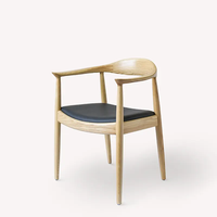 Chaise de salle à manger en bois de caoutchouc blanc JP, chaise de salle à manger en bois massif, chaise de loisirs, chaise Hans Wegner, chaise Kennedy