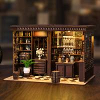 Blocs de construction éducatifs, niches à livres mystère, puzzle 3D en bois, kit de maison de poupée miniature créative