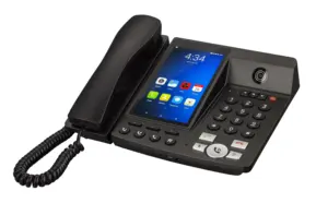 Ponsel Pintar Tanpa Kabel 4G LTE, Telepon Terminal Meja Telepon Mendukung Panggilan Video 5G WIFI dengan Kartu Sim untuk Rumah Bisnis