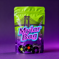 Sacs en mylar anti-odeur à impression numérique personnalisée 3.5g 7g 4x6 pouces Conception holographique à fermeture éclair résistante aux enfants