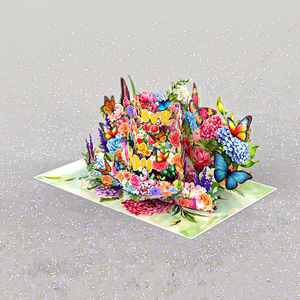 Carte de vœux florale 3D personnalisée avec papillon pop-up, faite à la main avec enveloppe pour anniversaire, fête des mères, remise de diplôme - Product Image 1