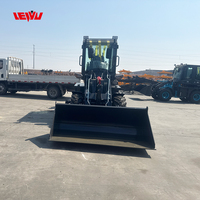 Chargeur frontal de tracteur avec pelle rétrocaveuse, moteur YUNNEI, chargeur sur roues 4x4 4WD WZ15-10, pompe à bras, chargeur sur roues à roue basculante, roulement de 3,2 tonnes