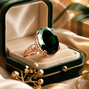 Anello da Donna in Stile Vintage Reale con Pietra Scintillante, Elegante Gioiello da Dito per Occasioni di Lavoro, Feste e Banchetti - Product Image 4