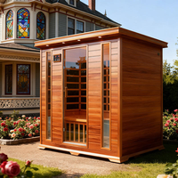 Sauna extérieur en cèdre rouge massif, pour 2 à 4 personnes, avec poêle à sauna, certifié CE, en promotion.