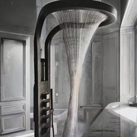 Colonne de douche sur pied en laiton, tendance TikTok, avec jets pluie ciel étoilé, jets cascade spa et colonnes intelligentes brossées, pour appartement