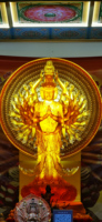 Statues de Bouddha en cristal transparent coloré, Bodhisattva Guanyin à mille bras, faites à la main, gravées à l'intérieur, décoration Feng Shui DIY
