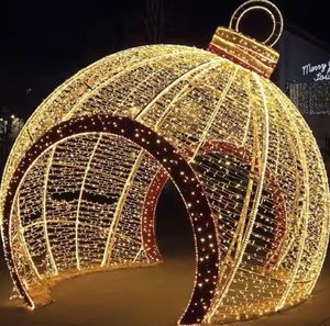 Decoración <span class=keywords><strong>de</strong></span> calle comercial 3D <span class=keywords><strong>gigante</strong></span> Led bola arco iluminación grandes esferas <span class=keywords><strong>de</strong></span> <span class=keywords><strong>Navidad</strong></span> al aire libre con luces para Centro Comercial - Product Image 4