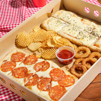 Plateau en carton kraft écologique jetable personnalisé, boîte de service traiteur, boîte brunch, boîte à emporter, emballage alimentaire avec séparateurs