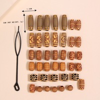 Offre Spéciale : 40 Perles en Plastique Imitation Bois Africain pour Tresses Synthétiques, Accessoires de Décoration, Bijoux et Anneaux pour Cheveux