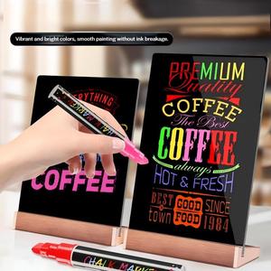 Pennarello a Gesso Liquido Cancellabile a Umido 10mm, Spesso, <span class=keywords><strong>8</strong></span> Colori, per Finestrini Auto, Lavagne LED, Disegno Fai-da-te, Pittura Pubblicitaria - Product Image 4