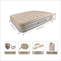 Matelas Gonflable King Size en PVC Doux avec Design Moderne, pour 1 à 3 Personnes, Pompe Électrique Intégrée, Montage Rapide et Facile