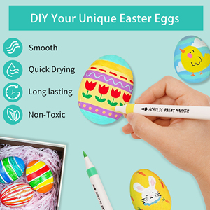 Chất lượng cao nghệ thuật thiết lập trẻ em sơn Kit 24 <span class=keywords><strong>colour</strong></span> bút tam giác Acrylic Markers cho sáng tạo biểu thức - Product Image 4