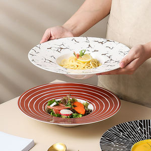 <span class=keywords><strong>Assiette</strong></span> creuse en céramique de 11 pouces, design nordique, pour restaurant, personnalisable, pour pâtes, vaisselle - Product Image 2