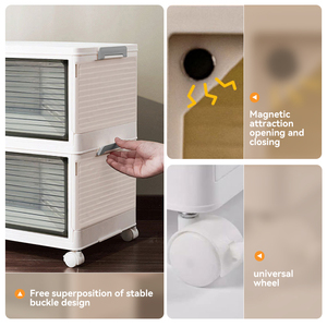 XinHang 多層防塵折りたたみ式シューズラック 収納キャビネット 長方形PPスニーカー用透明シューズボックスコンテナ - Product Image 6