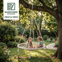 Hamac suspendu rond en corde tressée pour intérieur, chaise balançoire adaptée au jardin et à la cour