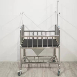 Cuna de Acero Inoxidable Jinbokang con Capacidad de Carga de 100 Jin y Ruedas para Uso Hospitalario de Recién Nacidos - Product Image 2