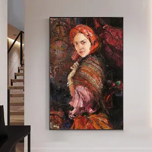 Pittura a olio etnica girare indietro donne busto natura morta pittura immagini a parete e poster stampa su tela per la decorazione del soggiorno di casa
