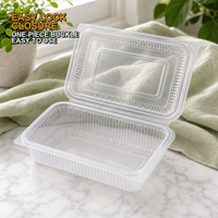 Boîte à lunch jetable à double compartiment Topsun, de qualité alimentaire, utilisable au micro-ondes, pour la restauration rapide à emporter, capacité de 750 ml, modèle TS66