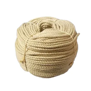 Corde en sisal naturelle décolorée, 8mm, blanchiment, blanc