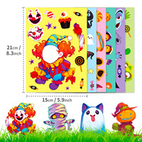Lot de 6 autocollants créatifs DIY à expressions changeantes pour Halloween, thèmes vampire, momie, citrouille, cadeau puzzle