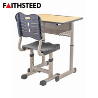 Ensemble table et chaise d'étude individuelles modernes en métal et plastique pour salle de classe et université