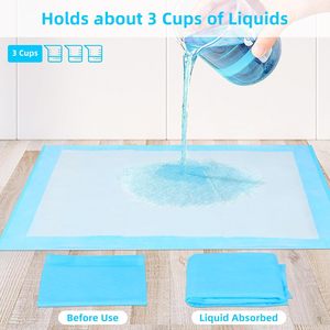 FluffyDream Pañal de plástico ecológico para mascotas Super absorbente impermeable perro cachorro almohadilla de entrenamiento 17,6x23,6 azul allanamiento de morada 50 Uds - Product Image 5