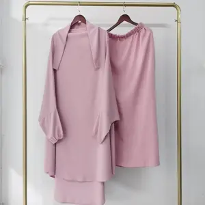 制造商精心制作的Abaya Rop伊斯兰土耳其批发2件奈达祈祷裙