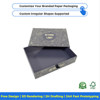 Caja de Empaque Premium de Alta Gama para Uñas Postizas con Esponja, Diseño con Lámina Dorada