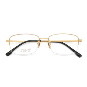 Montures de lunettes pour hommes Danyang demi-cerclées en titane 6167 avec verres en résine de taille moyenne et pont nasal standard - Product Image 2