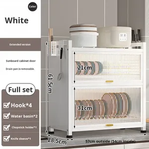 Égouttoir à vaisselle <span class=keywords><strong>de</strong></span> <span class=keywords><strong>cuisine</strong></span> moderne à double couche en métal, type sur pied, anti-poussière et étanche, <span class=keywords><strong>pour</strong></span> bols, assiettes et baguettes, fabriqué à Bazhou - Product Image 5