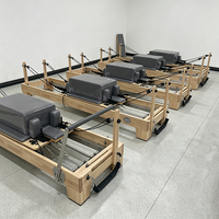 Ensemble de Reformer Pilates Professionnel avec Cadre en Chêne, Portable, Réglable, Équilibré, Machine de Fitness Yoga, Lit-Chaise pour la Maison et la Salle de Sport